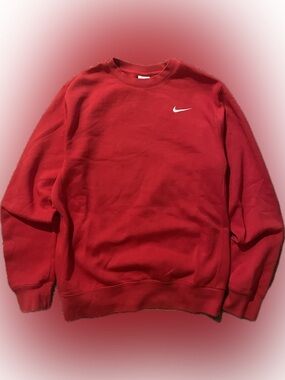 Nike Red Crewneck Sweatshirt with White Swoosh